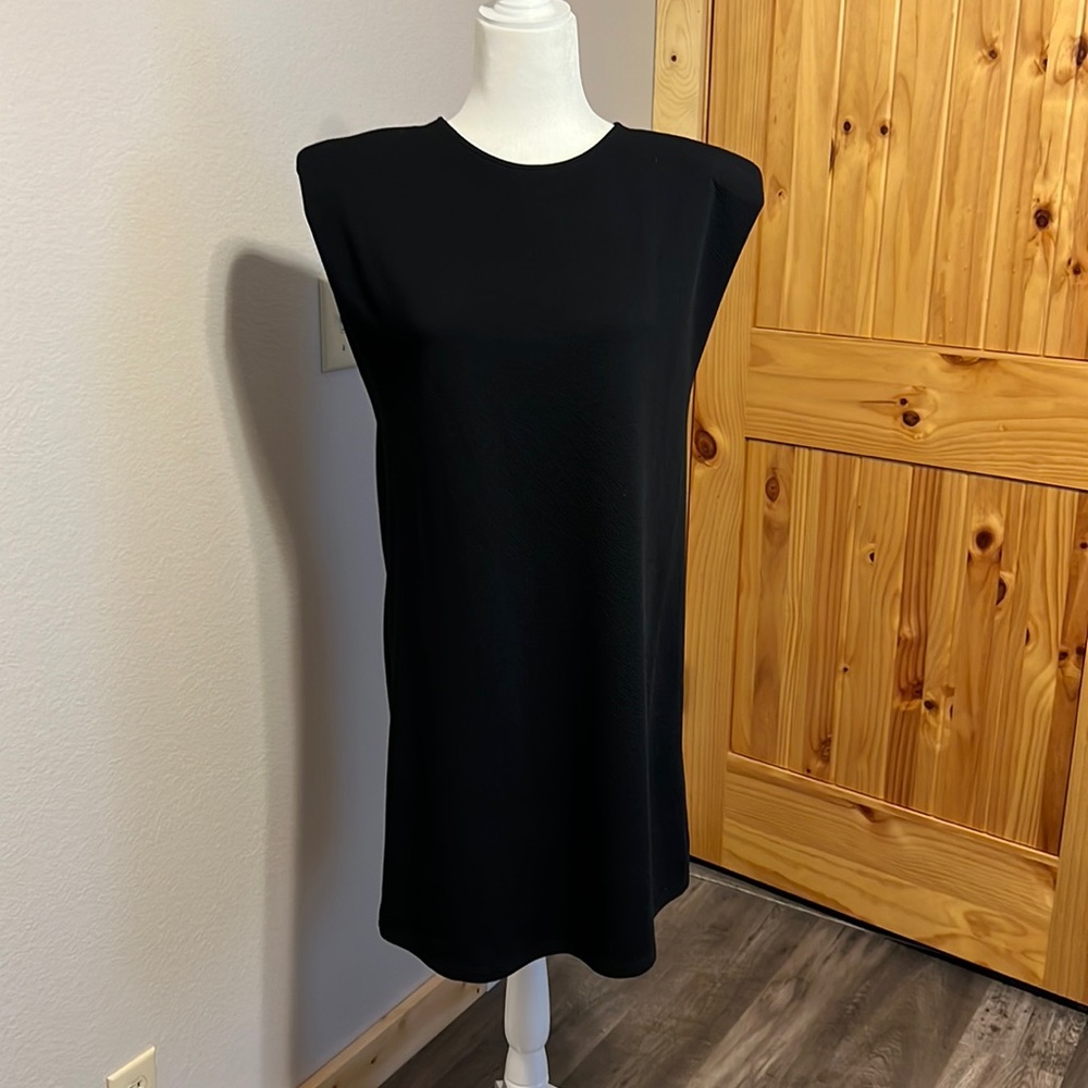 Zara Black Sleeveless Shift Dress
